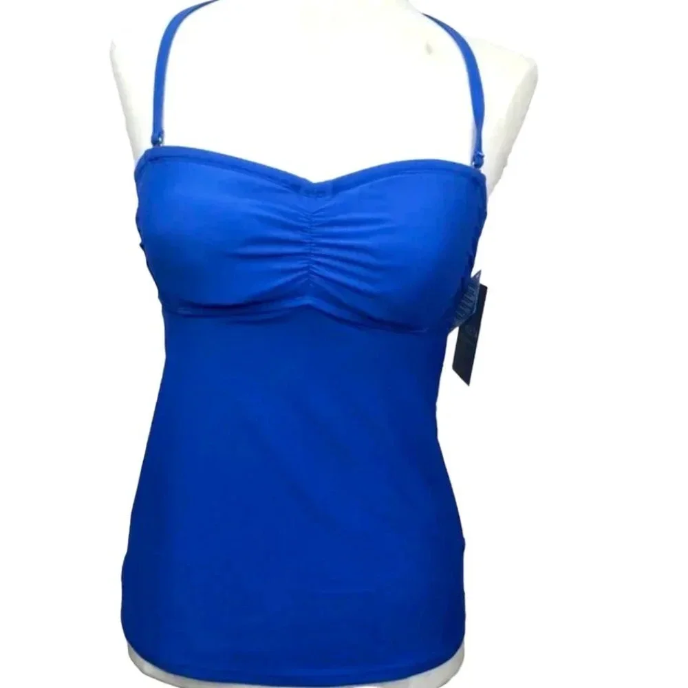 NWT Athleta Bandeau Tankini Swim Top‎ Caspian Blue